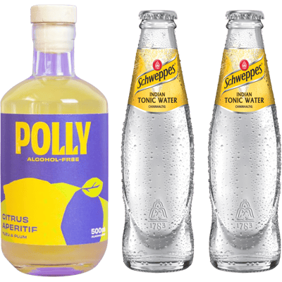 POLLY Citrus Tonic Set (1x non-alcoholic aperitif + 2x tonic water + 2x glasses + 1x recipe book)