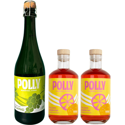 POLLY Sparkling Blanc - Italian Spritz Grande Bundle (2x Alkoholfreier Aperitif + 1x alkoholfreie Sekt-Alternative)