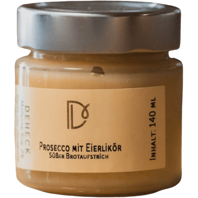 Deheck Manufaktur Prosecco with egg liqueur spread