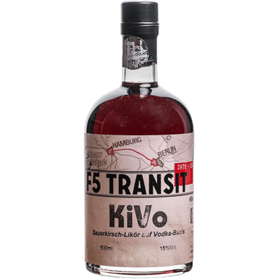 KiVo Liqueur No. 5525 - Sour Cherry + Vodka (Kirschwodka) - F5 Transit - Transitschnaps (DDR-Edition)