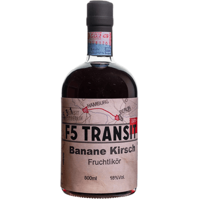 Banana Kirsch Liqueur No. 5531 - KiBa with shot - F5 Transit - Transitschnaps (GDR-Edition)