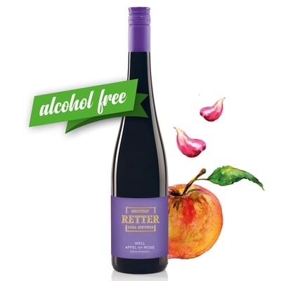 Obsthof Retter Edition Sommelier - WELL Apfel mit Rose - alkoholfreie Alternative zum Wein