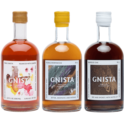 GNISTA non-alcoholic tasting package (1x Floral Wormwood + 1x Pink + 1x Barreled Oak)