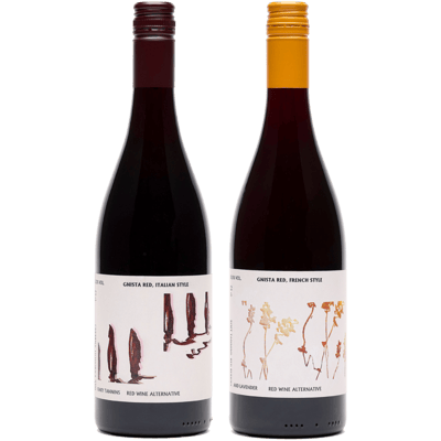 GNISTA Red Not Wine tasting package - non-alcoholic red wine alternatives (1x French Style + 1x Italian Style)