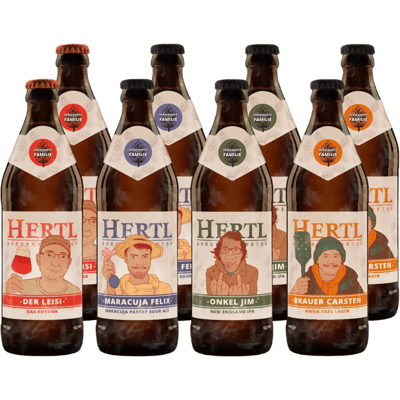 Die Verwandten Bierpaket (2x Maracuja Pastry Sour Ale + 2x Kveik Fake Lager + 2x Rotbier + 2x NEIPA)