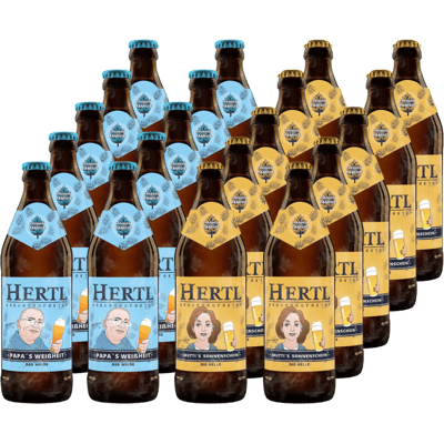 Mixed package Papa & Mutti (10x Mutti's Sonnenschein Helles + 10x Papa's Weißheit wheat beer)