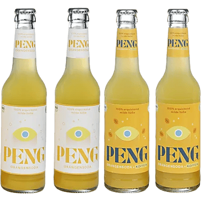 PENG Bio-OrangenMix 12er Paket (6x Orangensoda + 6x koffeinhaltiges Orangensoda)