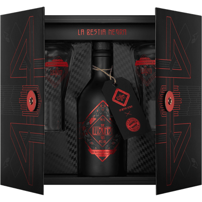 The Illusionist La Bestia Negra - Gift set (1x FC Bayern Gin + 2x glasses + 1x cocktail brochure)