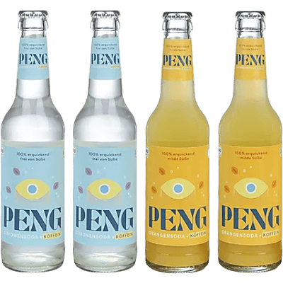 PENG Organic CaffeineMix 12-pack orange+lemon (6x caffeinated orange soda + 6x caffeinated lemon soda)