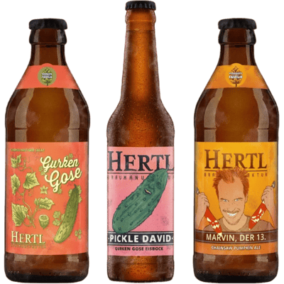 Hertl Gemüsebier Set (1x Pumpkin Ale + 1x Gurken Gose + 1x Gurken Gose Eisbock)