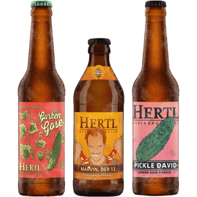 Hertl Vegetable Beer Set (1x Pumpkin Ale + 1x Gherkin Gose + 1x Gherkin Gose Eisbock)