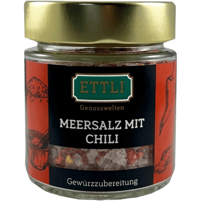 Meersalz mit Chili im Schraubglas