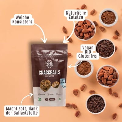 8x Snackhelden Snackballs - Choc & Seeds