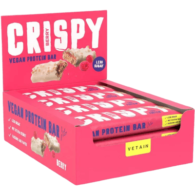 12er Pack Vetain CRISPY Vegan Protein Bar Berry