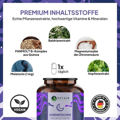 Vetain Dornröschen Kapseln mit Melatonin & Vitamin B-Komplex