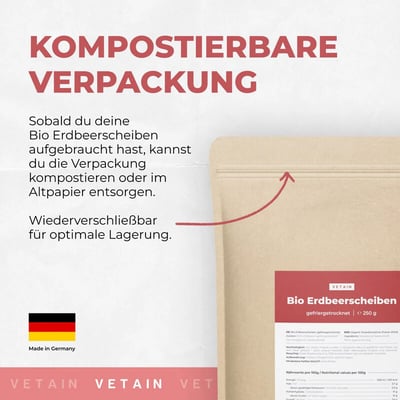 Vetain Bio Erdbeerscheiben gefriergetrocknet