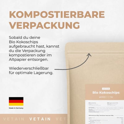 Vetain Bio Kokoschips geröstet