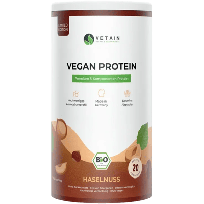 Vetain vegan protein powder hazelnut