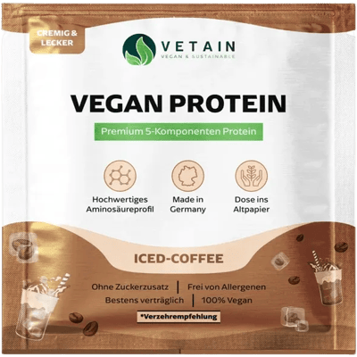 Vetain vegan protein powder Iced Coffee